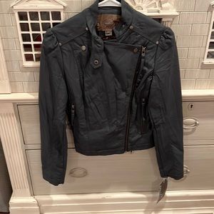 Womens charcoal gray motto jacket